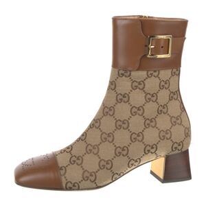 NWT Gucci GG Canvas Brown Monogram Ankle Boots